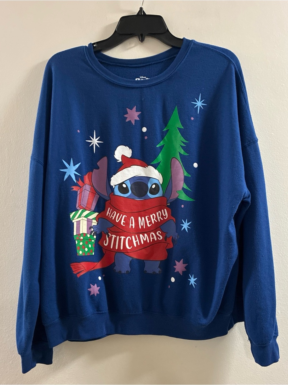 Disney Blue "Have a Merry Stitchmas" Holiday Sweatshirt